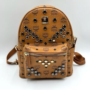 MCM Visetos Stark Studded Backpack - Authentic Preowned